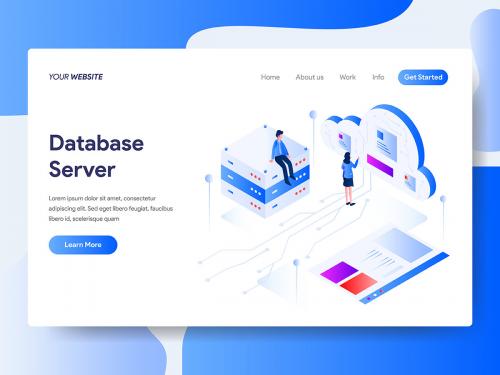 Database Server Isometric Illustration - database-server-isometric-illustration