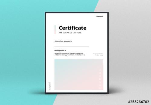 Elegant Abstract Award Certificate Layout - 255264702 - 255264702