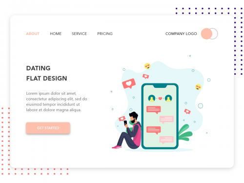 Dating flat design concept for Dating app - dating-flat-design-concept-for-dating-app