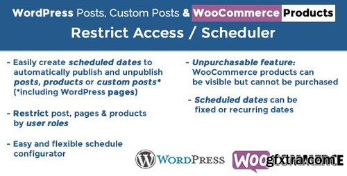 CodeCanyon - WordPress Posts & WooCommerce Products Scheduler / Restrict Access v5.3 - 14427619