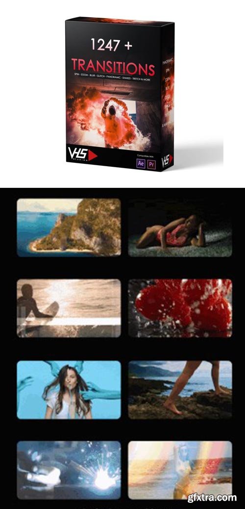 VHS Studio - VHS 1247+ Transitions Package