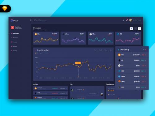 Delivius - Cryptocurrency Admin Dashboard (SKETCH) - delivius-cryptocurrency-admin-dashboard-sketch