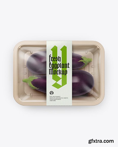 Plastic Tray With Eggplant Mockup 51675