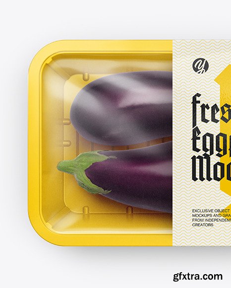 Plastic Tray With Eggplant Mockup 51675