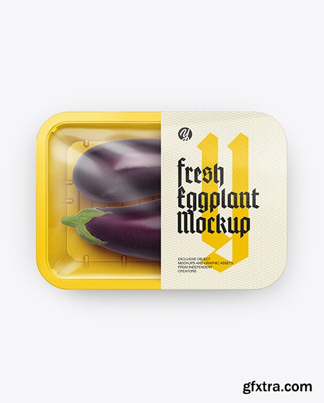 Plastic Tray With Eggplant Mockup 51675