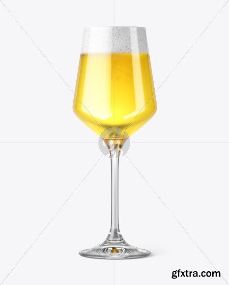 Stemmed Glass with Saison Ale Mockup 51672