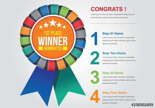 Infographic with Award Ribbon - 256502459 - 256502459