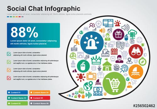 Social Media Speech Bubble Infographic - 256502462 - 256502462