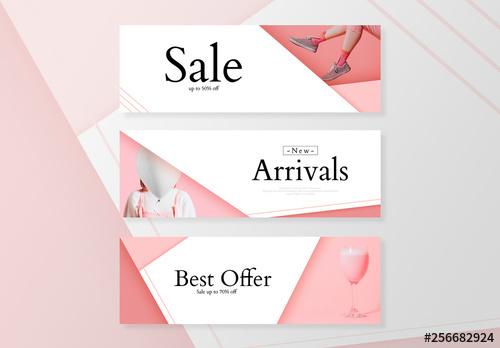 Sale Banner Layouts with Pink Accents - 256682924 - 256682924