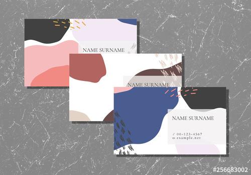 Colorful Abstract Business Card Layouts - 256683002 - 256683002