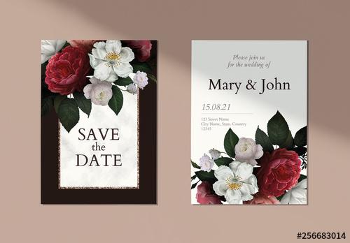 Floral Wedding Save the Date Layouts - 256683014 - 256683014