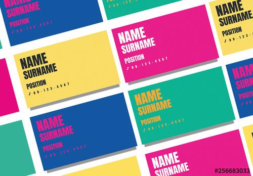 Bright Typographic Business Card Layouts - 256683033 - 256683033