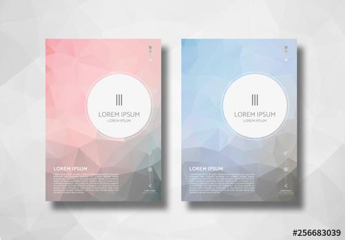 Poster Layout with Triangular Geometric Background - 256683039 - 256683039