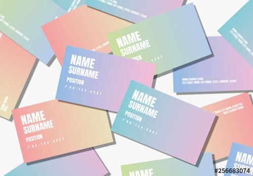 Gradient Typographic Business Card Layouts - 256683074 - 256683074