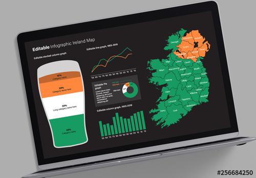 Editable Infographic Ireland Map Layout - 256684250 - 256684250