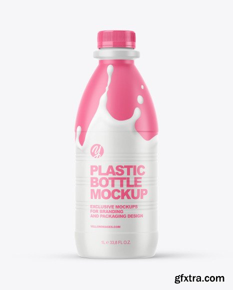 Dairy Bottle with Matte Shrink Sleeve Mockup 51716