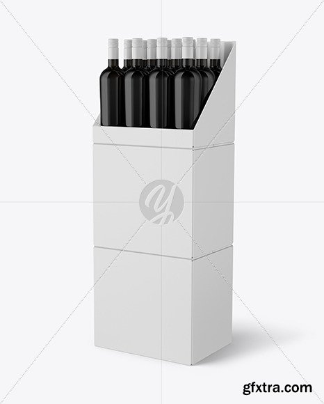 Stand with Red Wine Bottles Mockup 51398