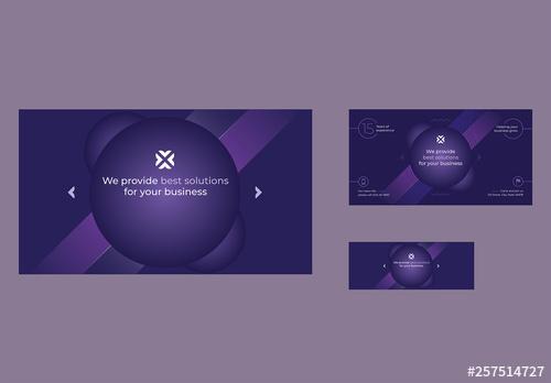 Purple Social Media Posts with Geometric Elements - 257514727 - 257514727