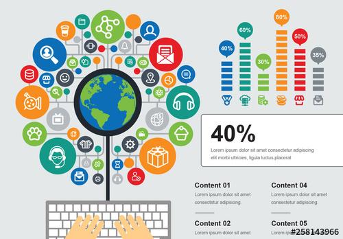 Web Browsing Infographic with Icons - 258143966 - 258143966