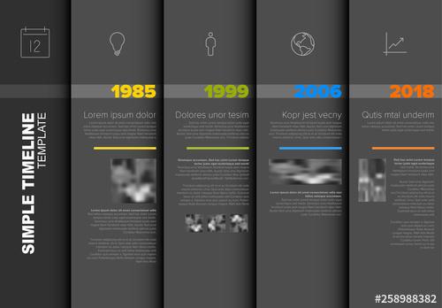 Timeline Infographic with Overlapping Cards - 258988382 - 258988382