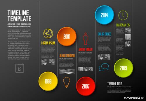 Timeline Infographic with Circular Elements - 258988418 - 258988418