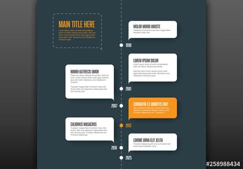 Timeline Infographic with Dates and Bubbles - 258988434 - 258988434