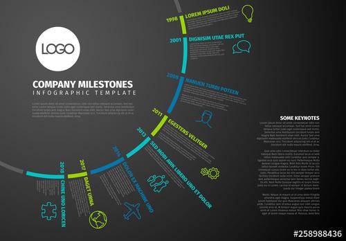 Timeline Infographic with Circular Element - 258988436 - 258988436