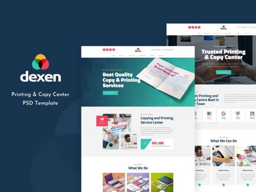 Dexen - Printing and Copy Center PSD Template - dexen-printing-and-copy-center-psd-template