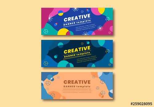 Web Banner Layouts with Geometric Elements - 259028095 - 259028095