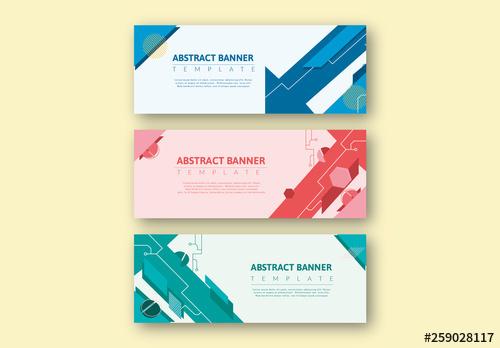 Web Banner Layouts with Geometric Elements - 259028117 - 259028117