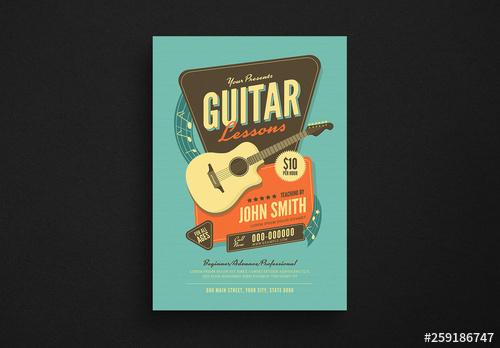 Guitar Lessons Flyer Layout - 259186747 - 259186747