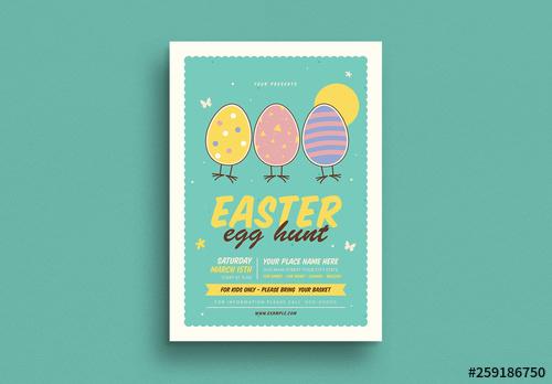 Easter Egg Hunt Flyer Layout - 259186750 - 259186750