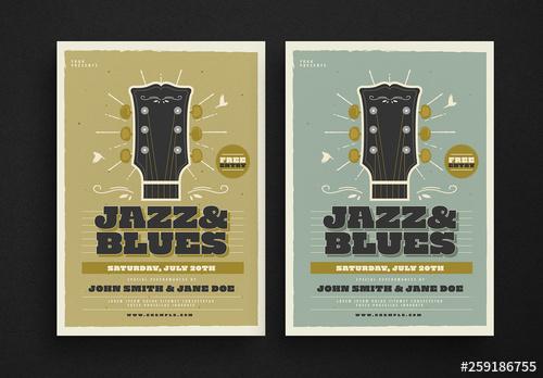 Jazz & Blues Music Event Flyer Layout - 259186755 - 259186755