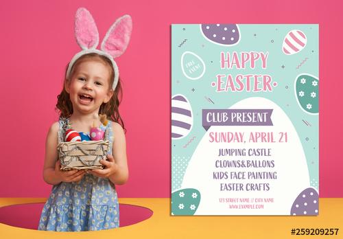 Easter Egg Hunt for Children Invitation Layout - 259209257 - 259209257