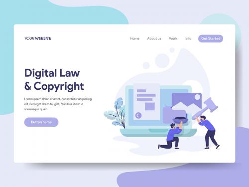 Digital Law and Copyright Illustration - digital-law-and-copyright-illustration