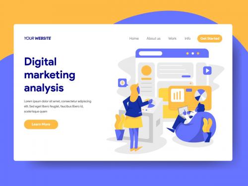 Digital Marketing Analysis Page - digital-marketing-analysis-illustration-for-web-page