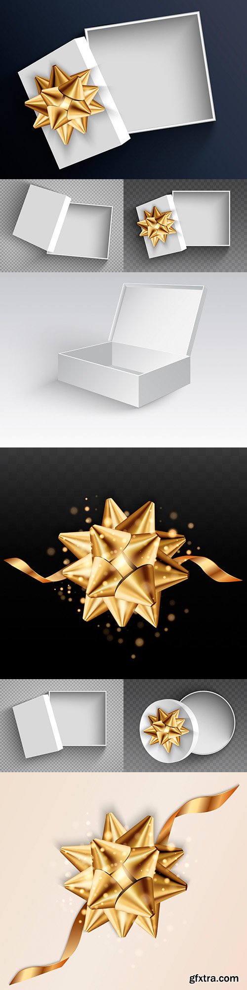 Gift box and decorative bow 3d illustration