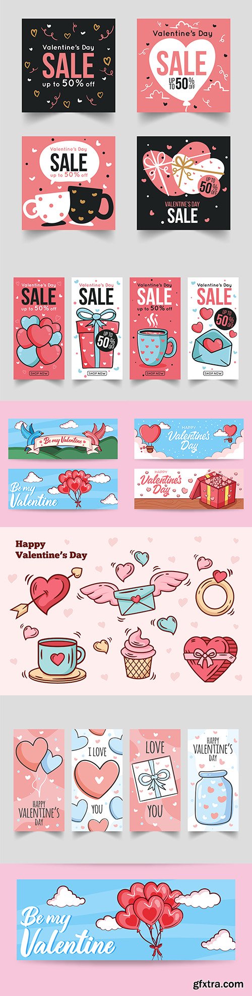 Valentine\'s Day romantic elements decorative illustrations 6