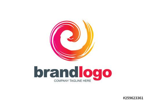 Brushed Logo Layout With Gradient Paint Color - 259623361 - 259623361