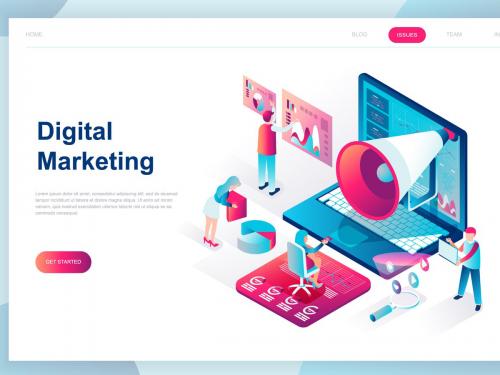 Digital Marketing Isometric Landing Page - digital-marketing-isometric-landing-page