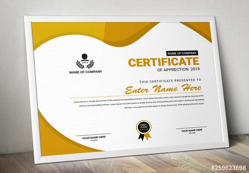 Certificate Layout With Golden Accents - 259623698 - 259623698