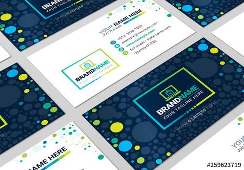 Business Card Layout With Colorful Circles - 259623719 - 259623719