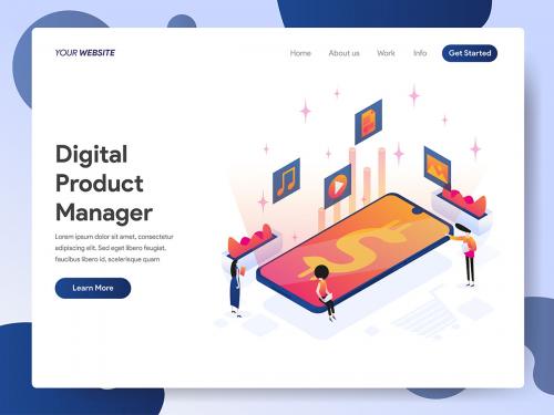 Digital Product Manager Isometric Illustration - digital-product-manager-isometric-illustration