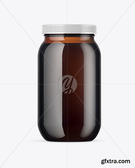 Amber Glass Storage Jar Mockup 51687