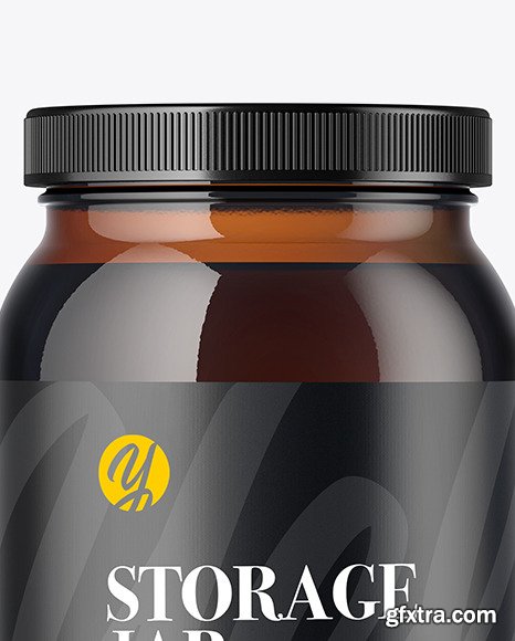 Amber Glass Storage Jar Mockup 51687