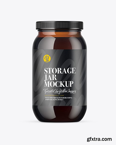 Amber Glass Storage Jar Mockup 51687