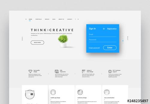 Website Layout with Icons - 248235497 - 248235497