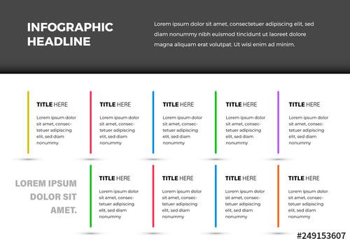 Infographic Dashboard Layout with Colorful Lines - 249153607 - 249153607