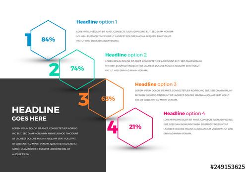 Infographic Layout with Hexagon Elements - 249153625 - 249153625