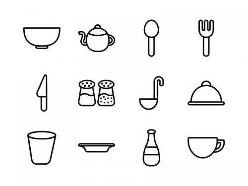 Dining Icon Set Outline - dining-icon-set-outline